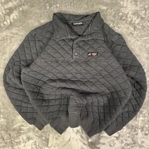 Captivating Apparel University of Utah Dark Grey Quilted 1/4-snap Sweatshirt L